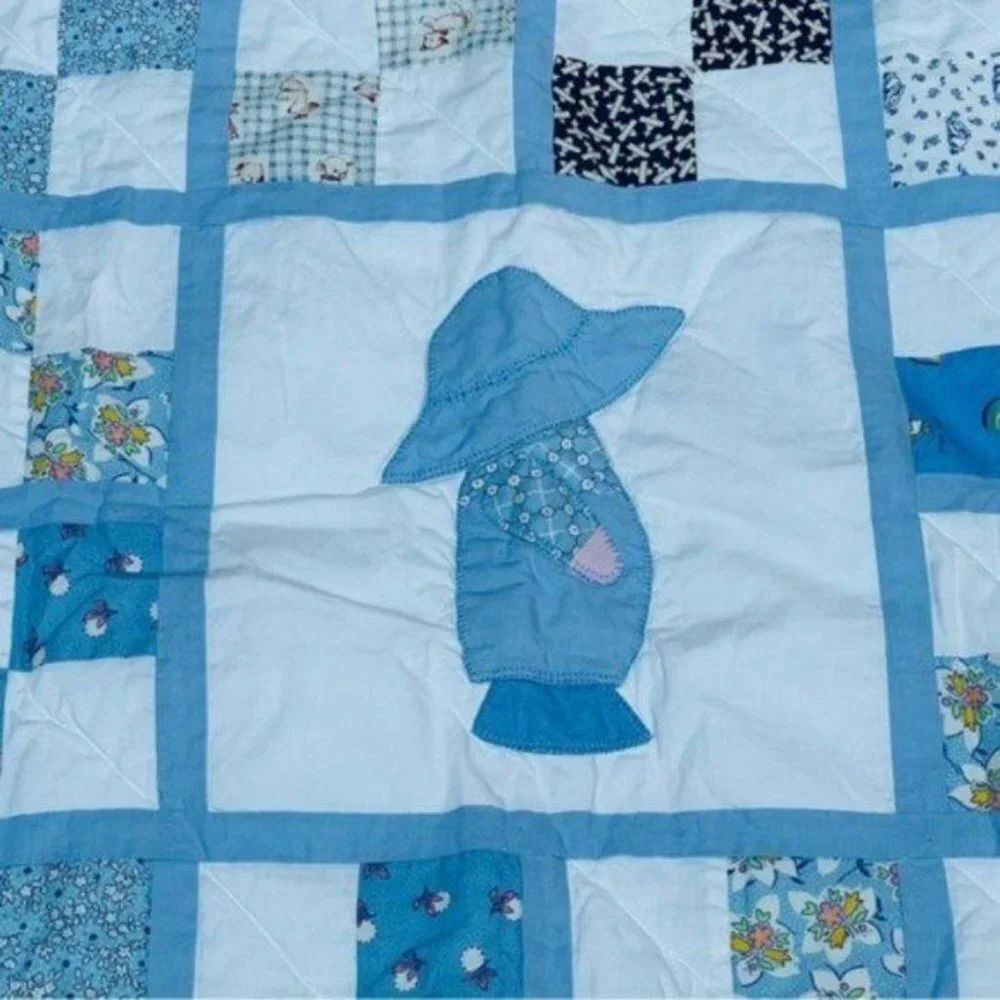 Baby Crib Quilt 32 X 48.5 Unisex Patchwork Floral Dog‎ Bunny Nautical Airplane